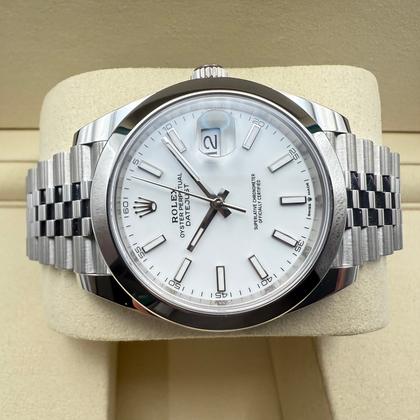 Rolex Datejust 41mm | Wit Wijzerplaat & Gladde Lunette | Jubilee | 126300 - Image 10
