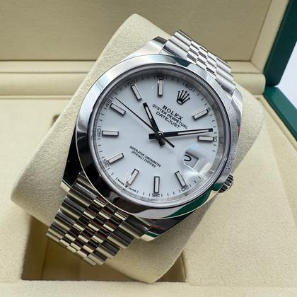 Rolex Datejust 41mm | Wit Wijzerplaat & Gladde Lunette | Jubilee | 126300 - Image 11