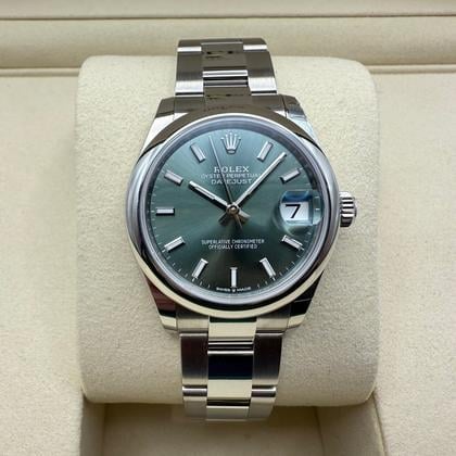Rolex Datejust 31mm | Mint Groene Wijzerplaat | Oyster-band Gladde Lunette | 278240