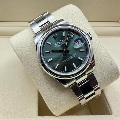 Rolex Datejust 31mm | Mint Groene Wijzerplaat | Oyster-band Gladde Lunette | 278240 - Image 12