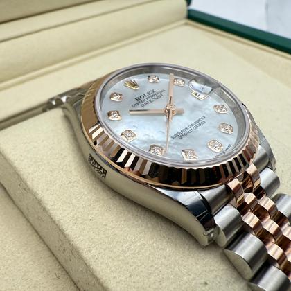 Rolex Datejust 31mm | Mother Of Pearl Met Diamanten | 18K Everose Goud Gekartelde Bezel | Jubilee | 278271 - Image 4