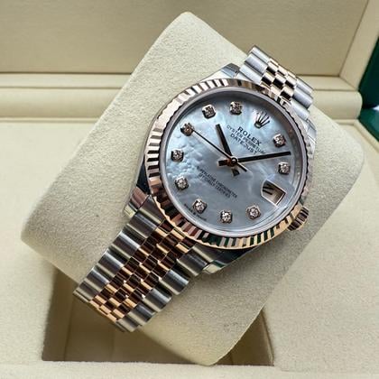 Rolex Datejust 31mm | Mother Of Pearl Met Diamanten | 18K Everose Goud Gekartelde Bezel | Jubilee | 278271 - Image 11
