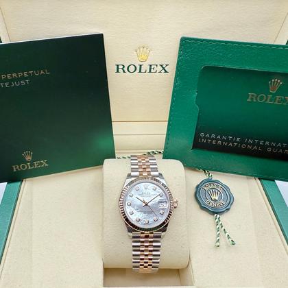 Rolex Datejust 31mm | Mother Of Pearl Met Diamanten | 18K Everose Goud Gekartelde Bezel | Jubilee | 278271 - Image 3