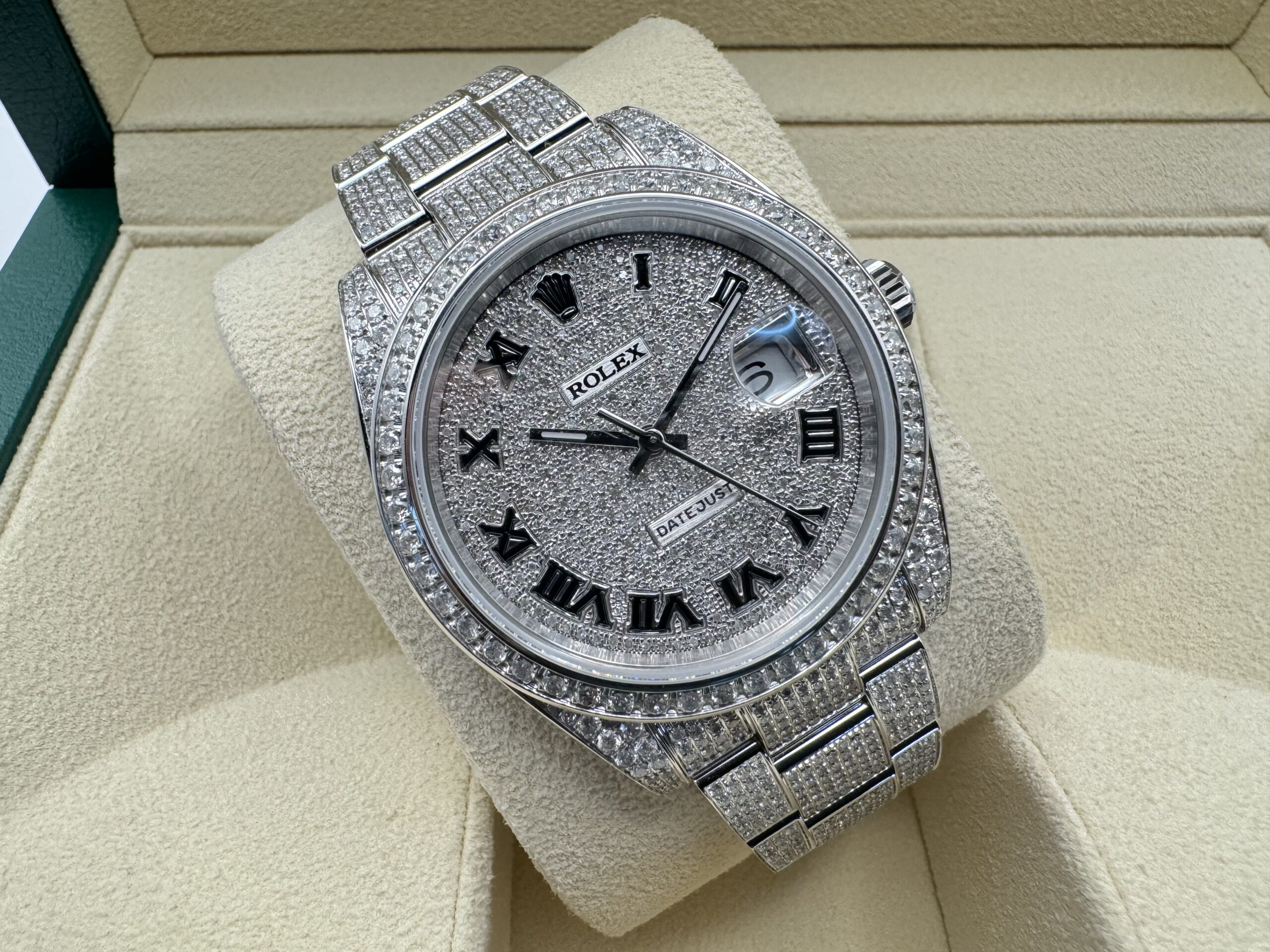 Rolex Datejust “ICED OUT” 36 mm | VOL ! 9.7ct Diamanten | Romeinse Wijzerplaat ( ROMAN) | Oyster band | 126300 - Image 13