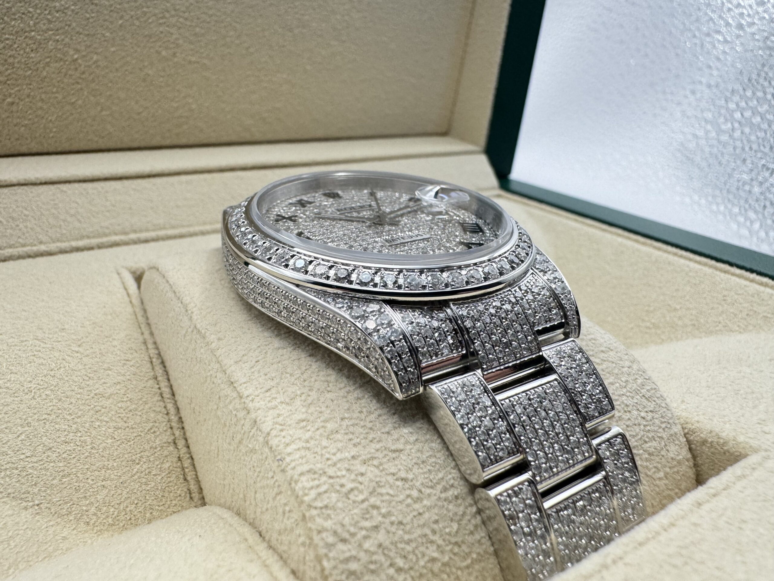 Rolex Datejust “ICED OUT” 36 mm | VOL ! 9.7ct Diamanten | Romeinse Wijzerplaat ( ROMAN) | Oyster band | 126300 - Image 9