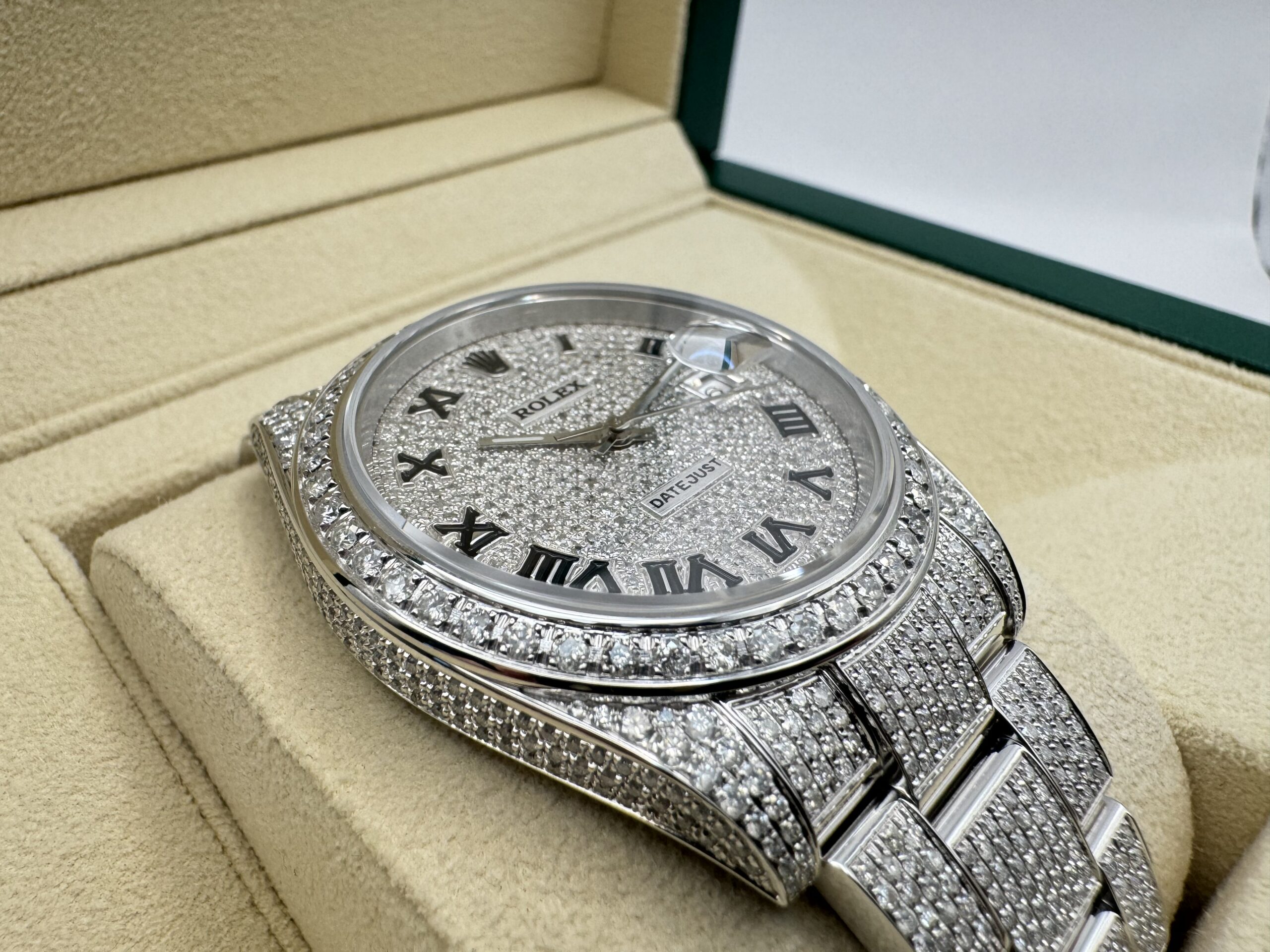Rolex Datejust “ICED OUT” 36 mm | VOL ! 9.7ct Diamanten | Romeinse Wijzerplaat ( ROMAN) | Oyster band | 126300 - Image 8