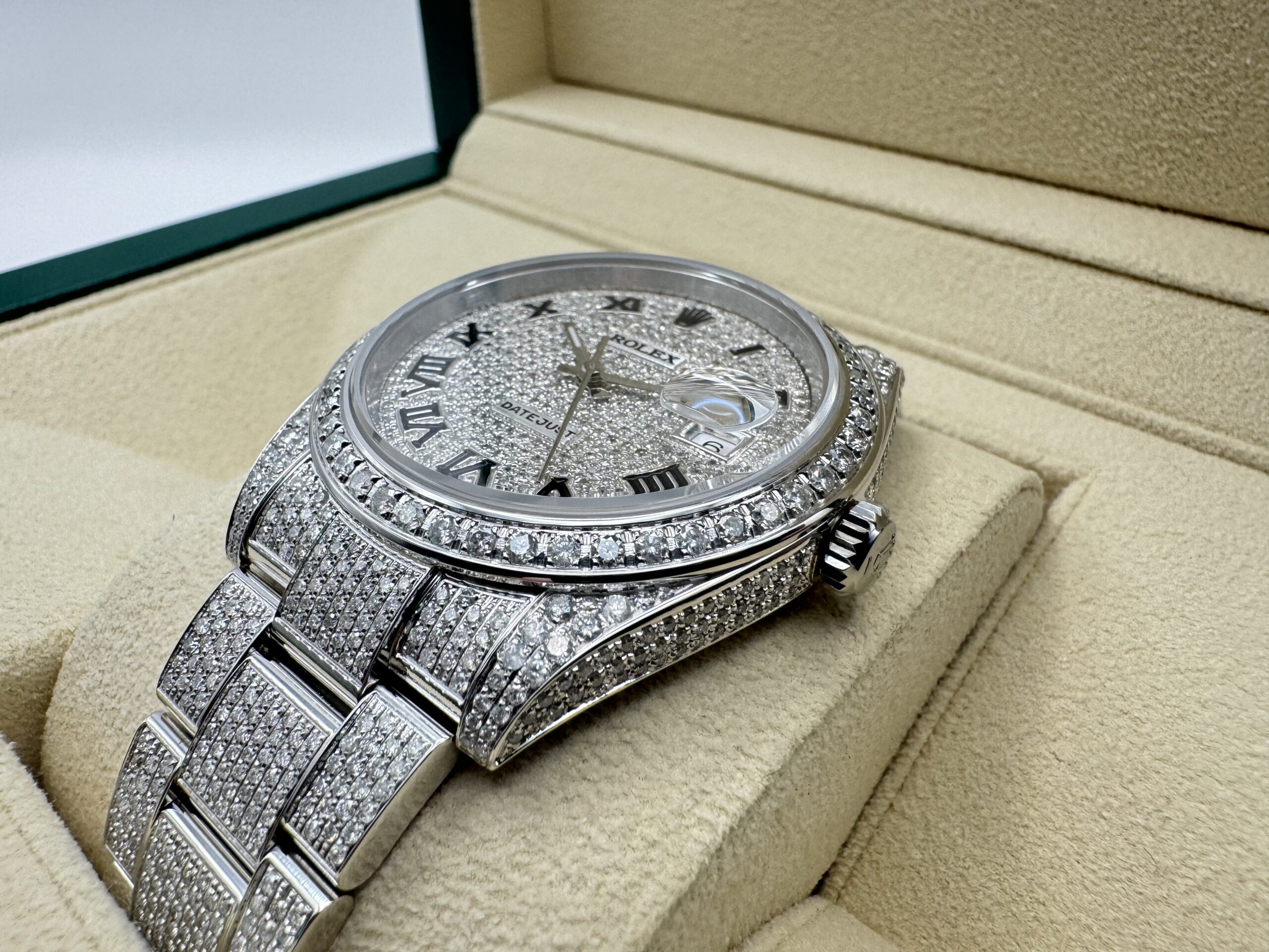 Rolex Datejust “ICED OUT” 36 mm | VOL ! 9.7ct Diamanten | Romeinse Wijzerplaat ( ROMAN) | Oyster band | 126300 - Image 7