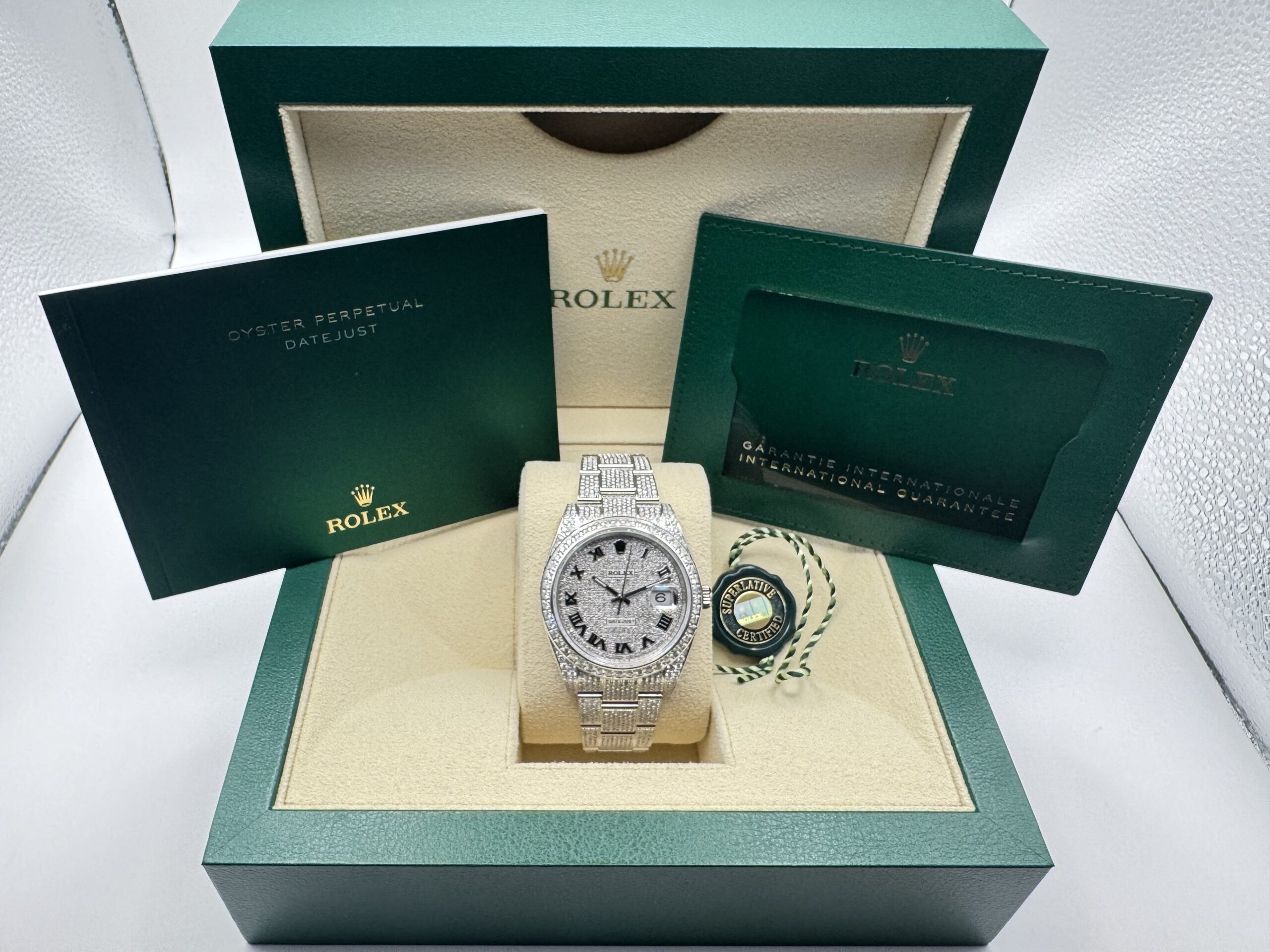 Rolex Datejust “ICED OUT” 36 mm | VOL ! 9.7ct Diamanten | Romeinse Wijzerplaat ( ROMAN) | Oyster band | 126300 - Image 2