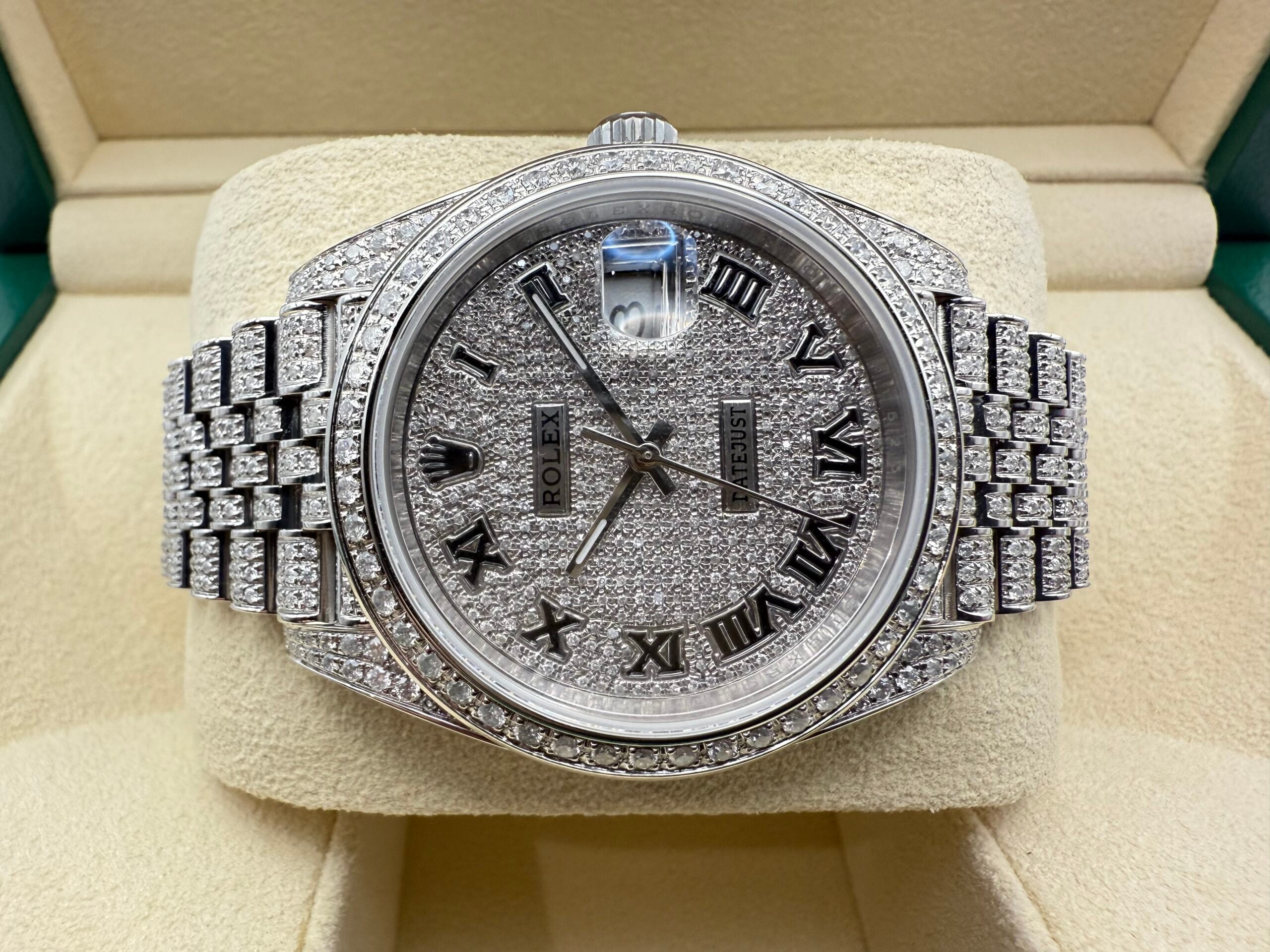 Rolex Datejust “ICED OUT” 41mm | VOL ! 9.7ct Diamanten | Romeinse Wijzerplaat (ROMAN) | Jubilee | 126300 - Image 11