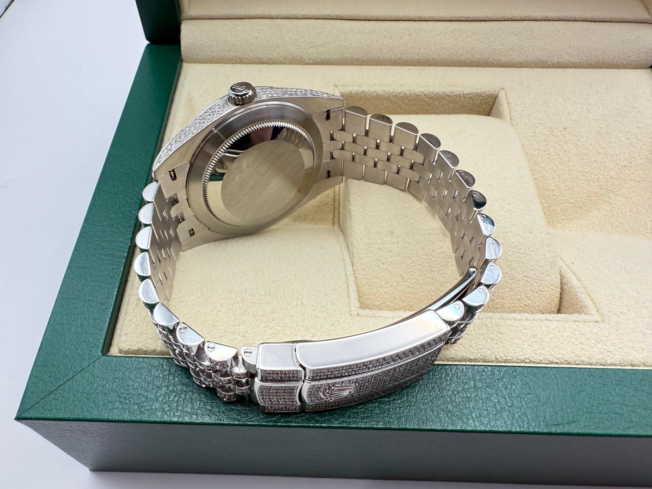 Rolex Datejust “ICED OUT” 41mm | VOL ! 9.7ct Diamanten | Romeinse Wijzerplaat (ROMAN) | Jubilee | 126300 - Image 3