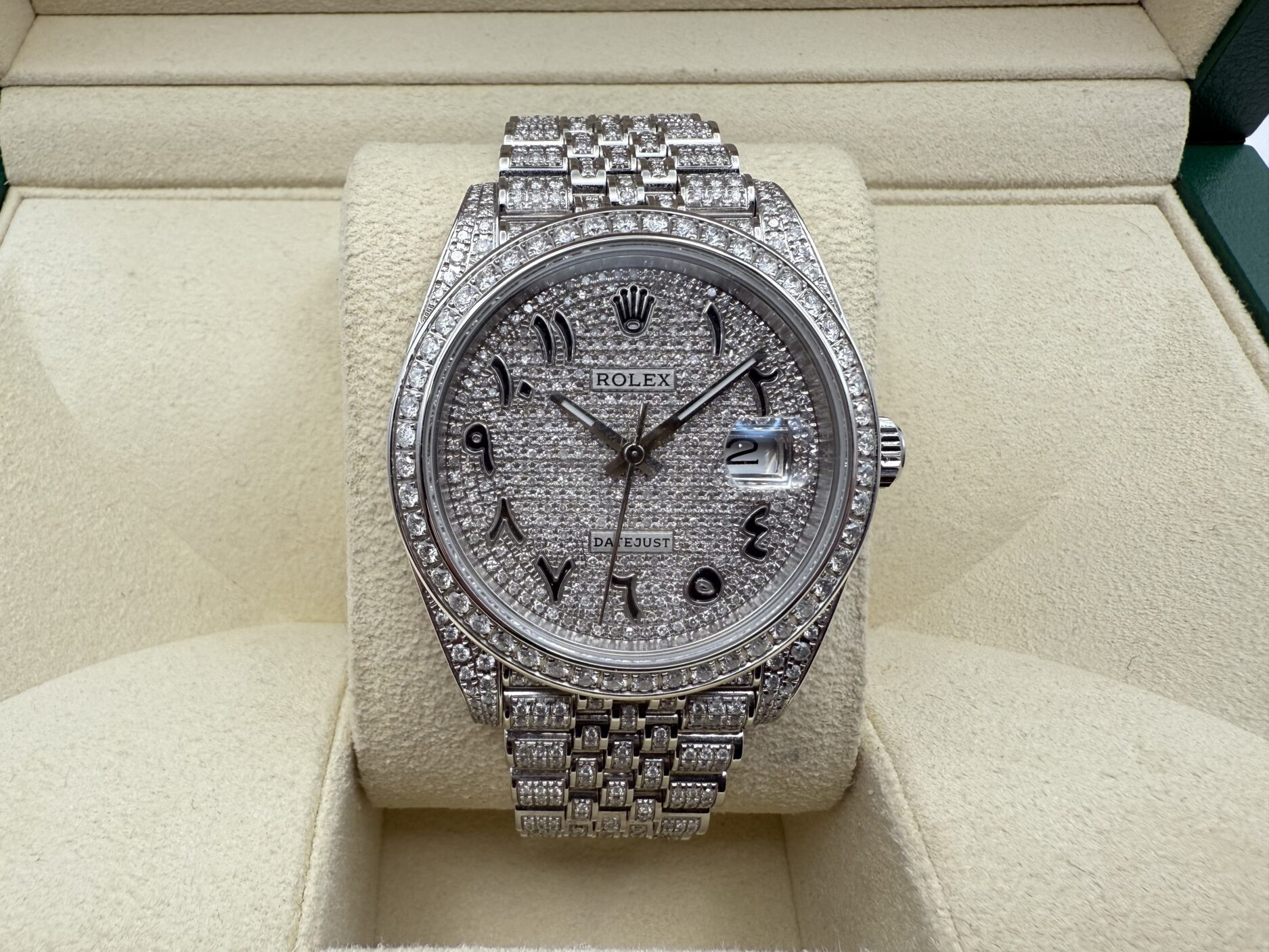 Rolex Datejust “ICED OUT” 41mm | VOL ! 9.7ct Diamanten | Arabische Wijzerplaat ( ARABIC) | Jubilee | 126300