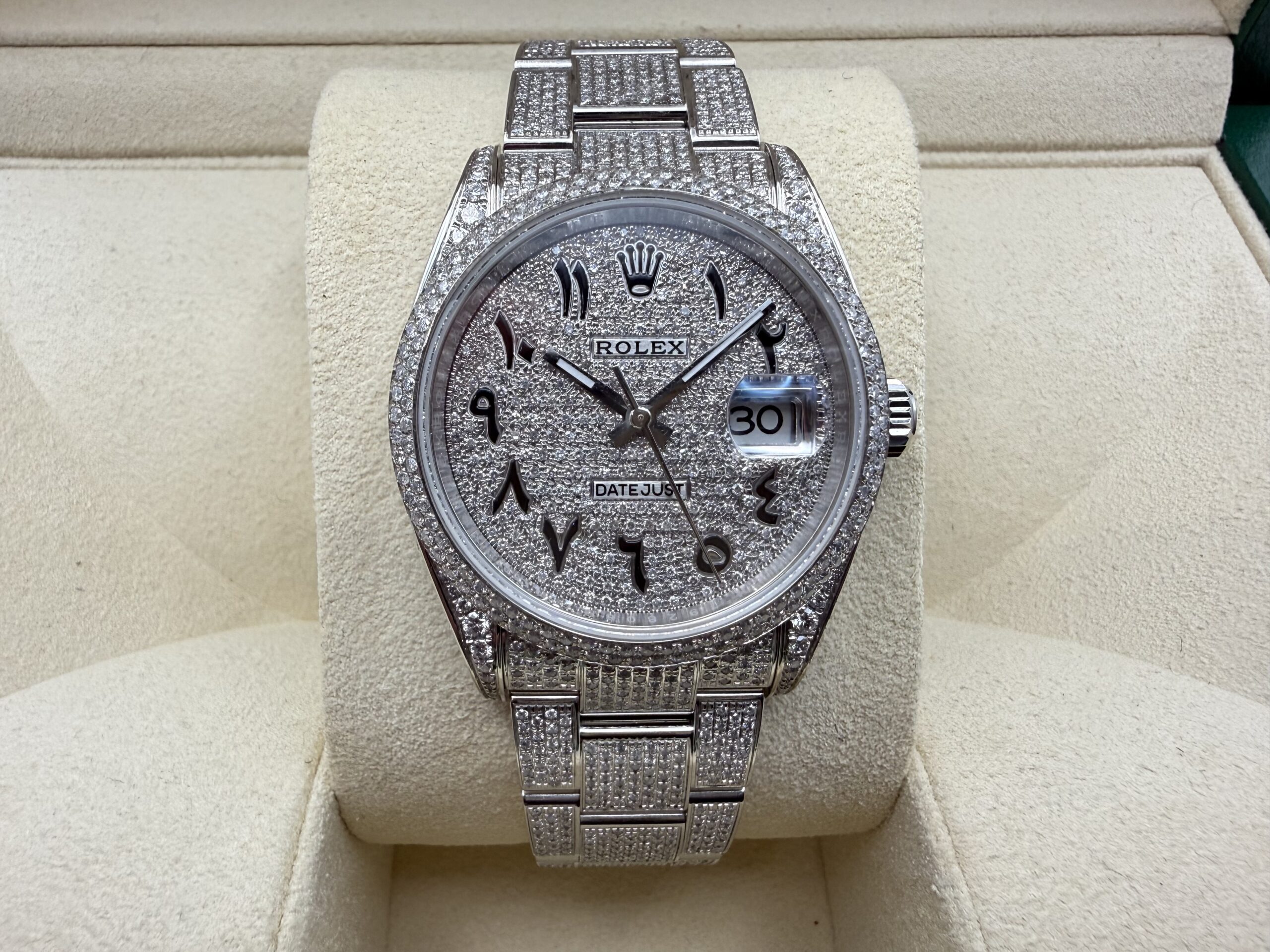 Rolex Datejust “ICED OUT” 41mm | VOL ! 9.7ct Diamanten | Arabische Wijzerplaat ( ARABIC) | Oyster band | 126300