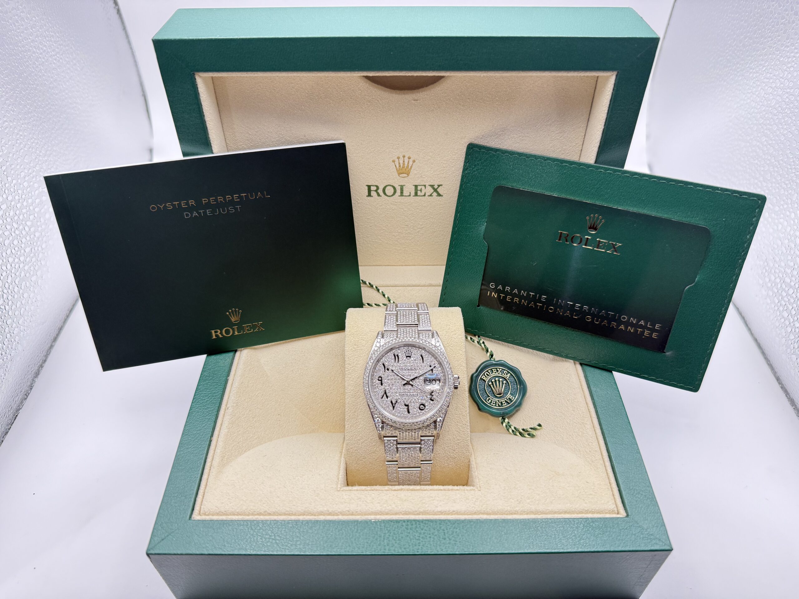 Rolex Datejust “ICED OUT” 41mm | VOL ! 9.7ct Diamanten | Arabische Wijzerplaat ( ARABIC) | Oyster band | 126300 - Image 4