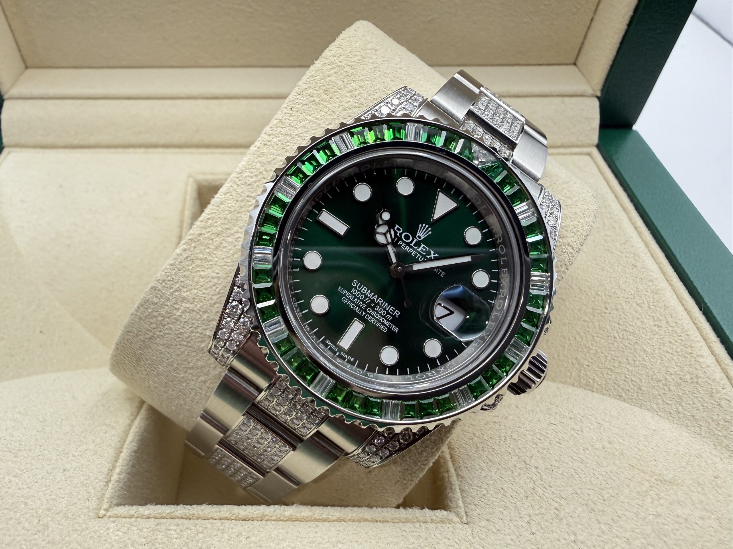 Rolex Submariner Date 40mm | 50% VOL! " ICED OUT' | Groene Wijzerplaat & Diamant lunette | 116610LN - Image 12