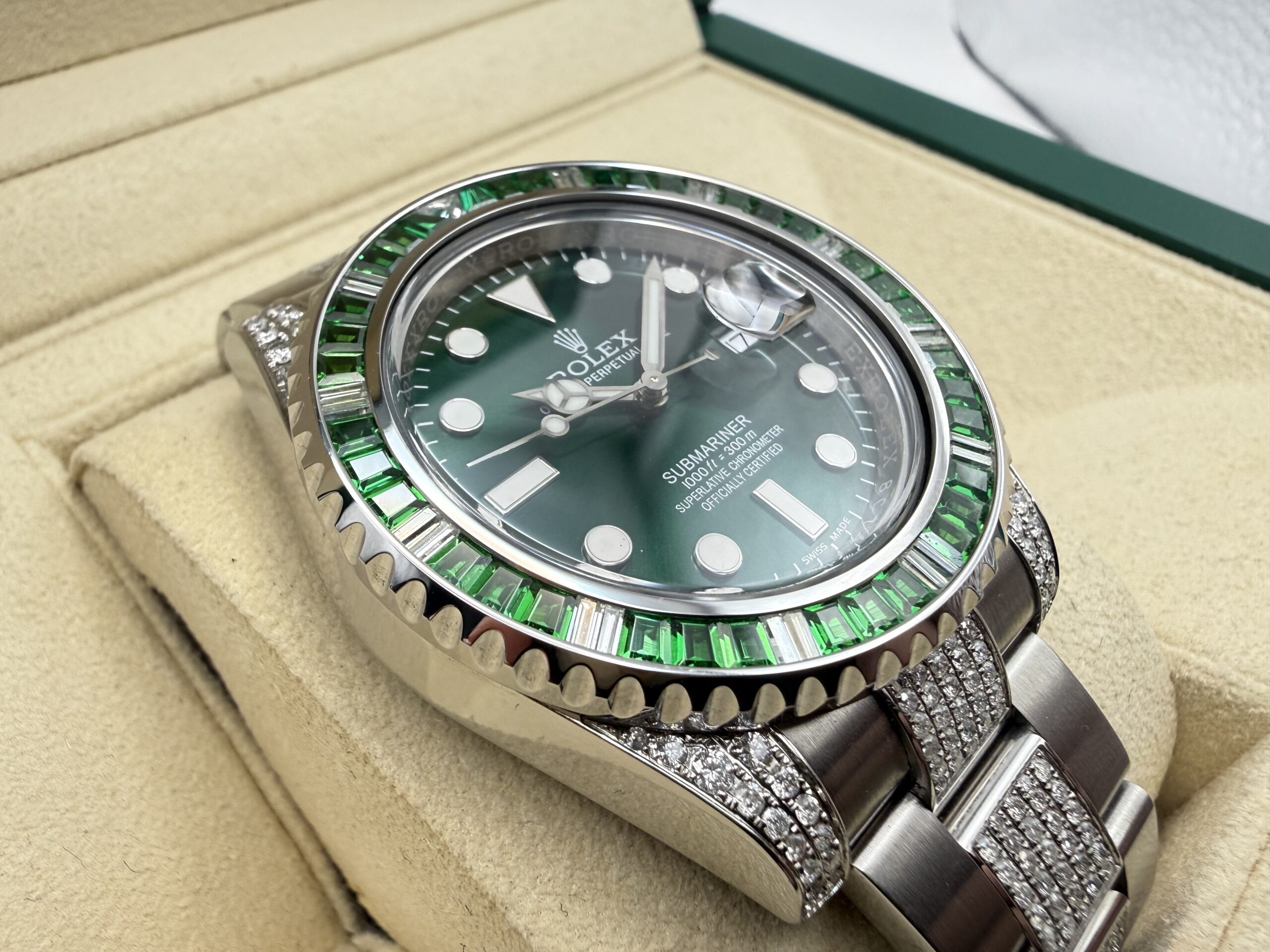Rolex Submariner Date 40mm | 50% VOL! " ICED OUT' | Groene Wijzerplaat & Diamant lunette | 116610LN - Image 7